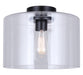 Canarm - IFM2125B12BK - One Light Flush Mount - Sklo - Matte Black