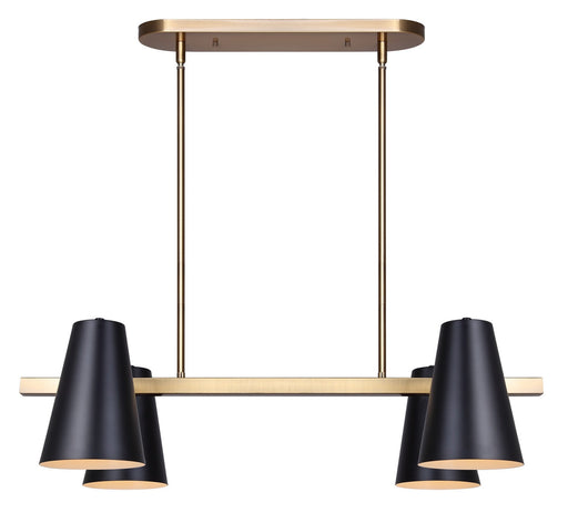 Canarm - IPL1145A04BKG - Four Light Pendant - Harken - Matte Black And Gold