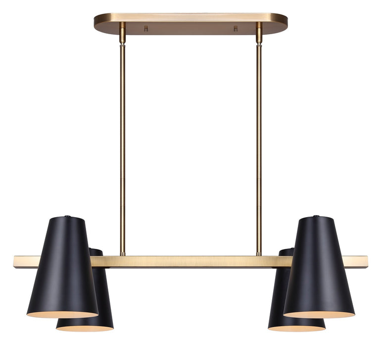 Canarm - IPL1145A04BKG - Four Light Pendant - Harken - Matte Black And Gold