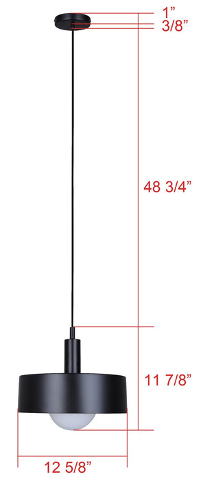 Canarm - IPL1150A01BK - One Light Pendant - Daylon - Black