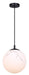 Canarm - IPL2101B01BK - One Light Pendant - Halsey - Black