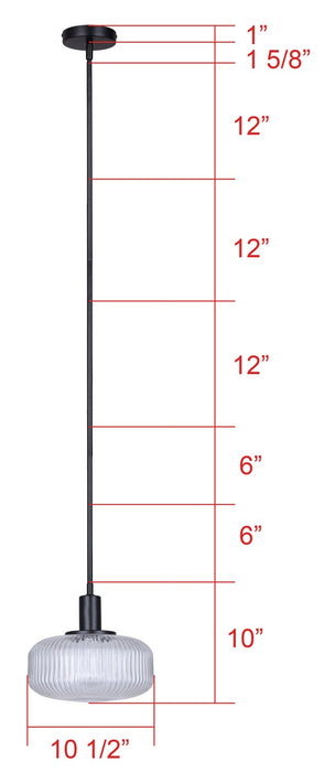 Canarm - IPL2104B01BK - One Light Pendant - Ledger - Black