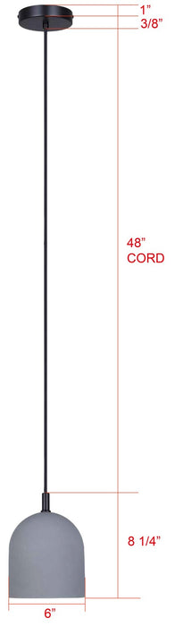 Canarm - IPL729B01BK6-GY - One Light Pendant - Jack - Matte Black