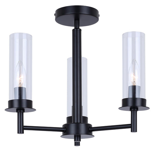 Benson Three Light Semi Flush Mount Black