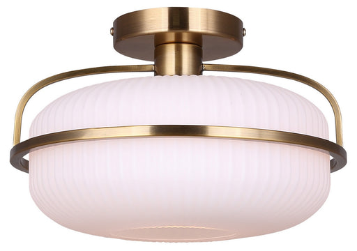 Eve One Light Semi Flush Mount Brushed Gold