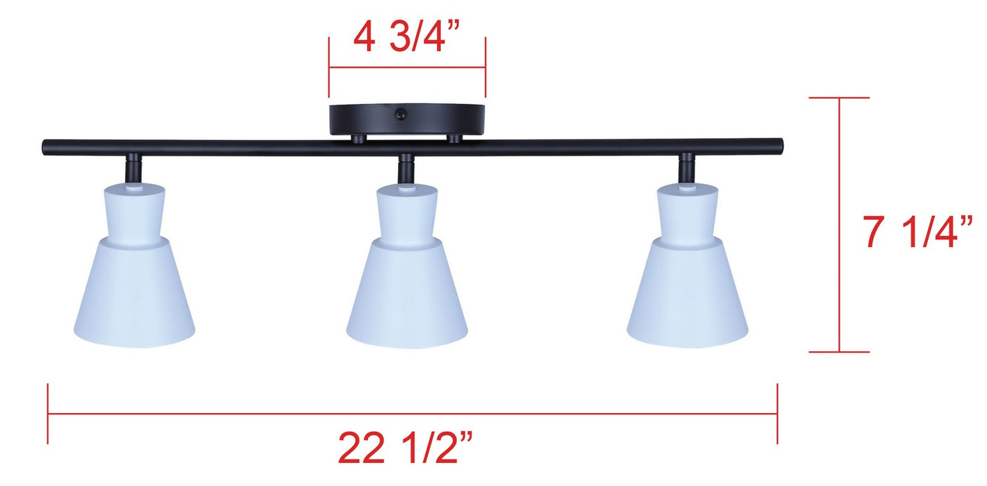 Canarm - IT1163A03BW10 - Three Light Track Lighting - Radley - Black/White