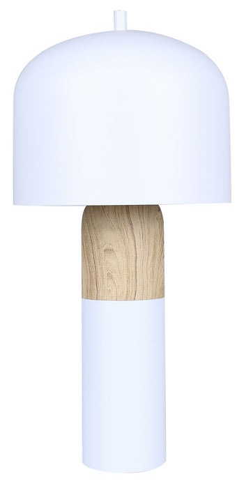 Canarm - ITL1152A18WHW - One Light Table Lamp - Caleb - Matte White & Faux Wood