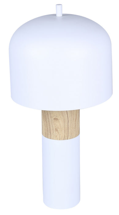 Canarm - ITL1152A18WHW - One Light Table Lamp - Caleb - Matte White & Faux Wood