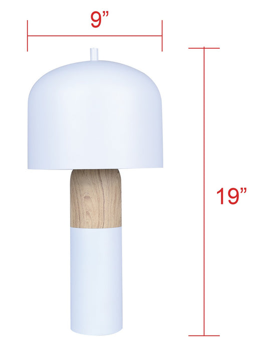 Canarm - ITL1152A18WHW - One Light Table Lamp - Caleb - Matte White & Faux Wood