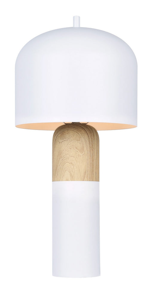 Canarm - ITL1152A18WHW - One Light Table Lamp - Caleb - Matte White & Faux Wood
