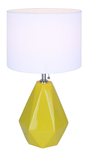 Persei One Light Table Lamp Vibrant Yellow And Chrome