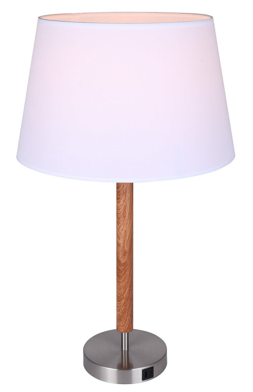 Canarm - ITL2137B26BNW - One Light Table Lamp - Maly - Brushed Nickel And Faux Wood