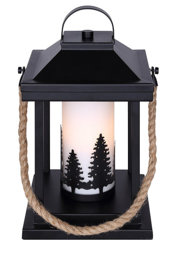 Collie One Light Table Lamp Matte Black And Rope