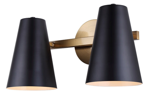 Harken Two Light Vanity Matte Black And Gold