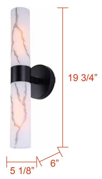 Canarm - IVL1153A02BK - Two Light Vanity - Kristella - Black