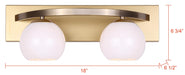 Canarm - IVL1169A02GDP - Two Light Vanity - Monroe - Gold