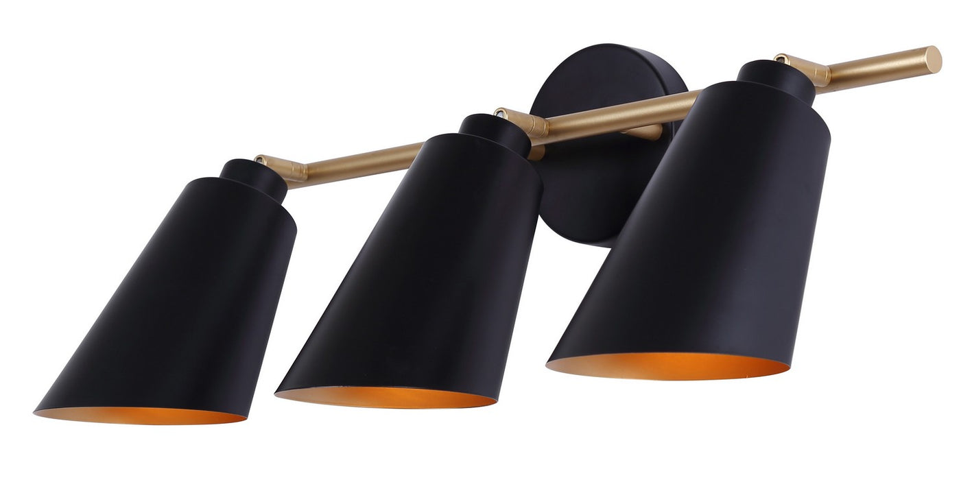 Canarm - IVL1178A03BKG - Three Light Vanity - Rame - Matte Black And Gold