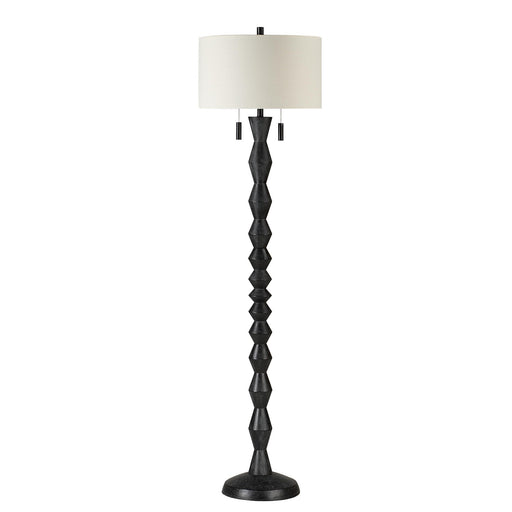 Phyllis Two Light Floor Lamp Matte Black Wash