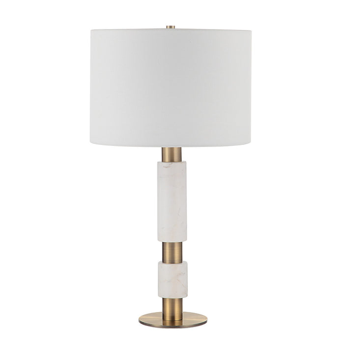 Renwil - LPT1213 - LED Table Lamp - Pirot - Honed White Antique Brushed Brass