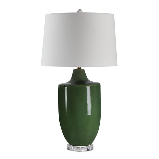 Pesca One Light Table Lamp Crackled Olive Green