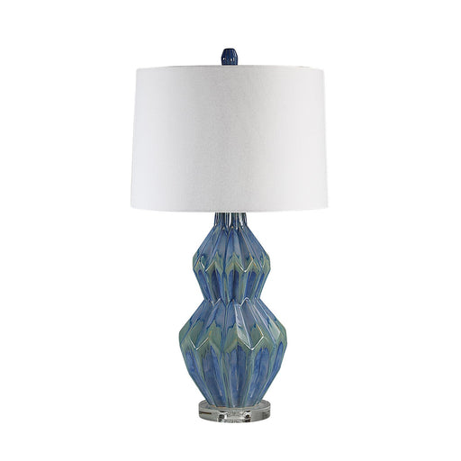 Serres One Light Table Lamp Turquoise Blue