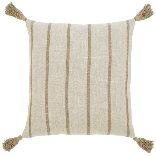 Truden Pillow Natural Linen / Dark Brown Linen Stripe