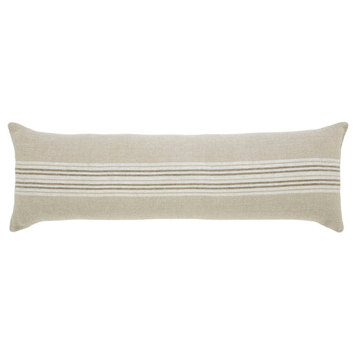 Felipe Pillow Natural/ White & Dark Brown Stripe