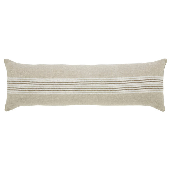 Renwil - PWFL1438 - Pillow - Felipe - Natural/ White & Dark Brown Stripe
