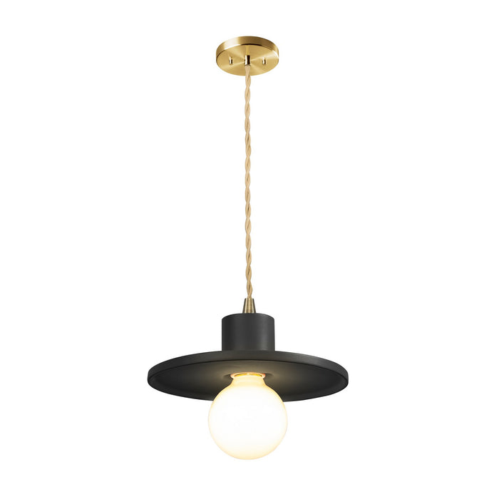 Justice Designs - CER-6325-CRB-ABRS-BEIG-TWST - One Light Pendant - Radiance - Carbon - Matte Black