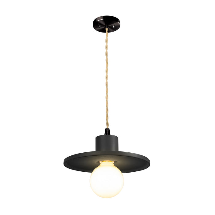 Justice Designs - CER-6325-CRB-MBLK-BEIG-TWST - One Light Pendant - Radiance - Carbon - Matte Black