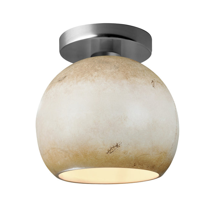 Justice Designs - CER-6353-TRAG-NCKL - One Light Semi-Flush Mount - Radiance - Greco Travertine
