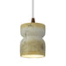 Justice Designs - CER-6500-TRAG-DBRZ-WTCD - One Light Pendant - Radiance - Greco Travertine
