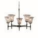 Justice Designs - GLA-8410-20-LACE-DBRZ - Five Light Chandelier - Veneto Luce - Dark Bronze