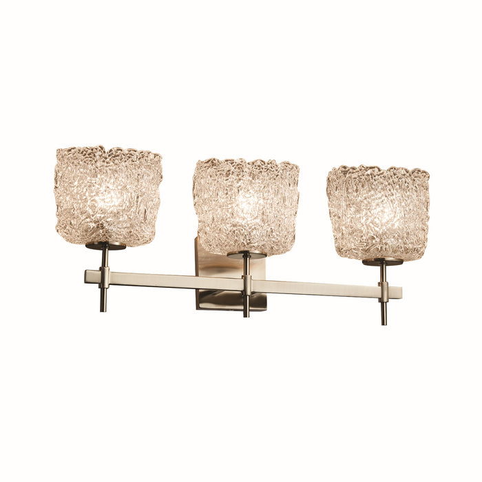 Justice Designs - GLA-8413-30-LACE-NCKL - Three Light Bath Bar - Veneto Luce - Brushed Nickel