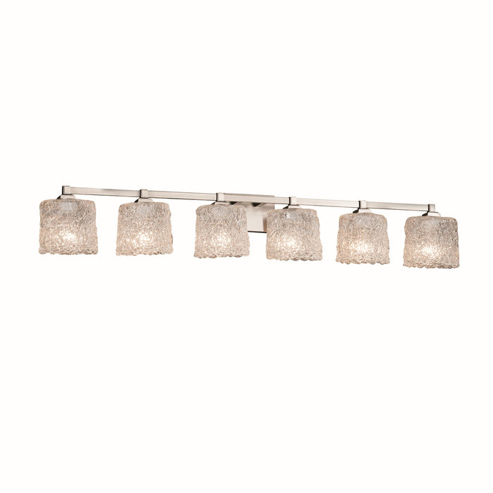 Justice Designs - GLA-8436-30-LACE-NCKL - Six Light Bath Bar - Veneto Luce - Brushed Nickel