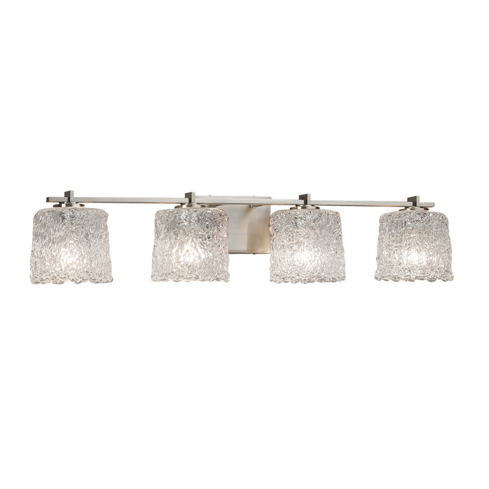 Justice Designs - GLA-8444-30-LACE-NCKL - Four Light Bath Bar - Veneto Luce - Brushed Nickel