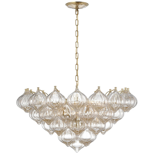 Caselli LED Chandelier Hand-Rubbed Antique Brass