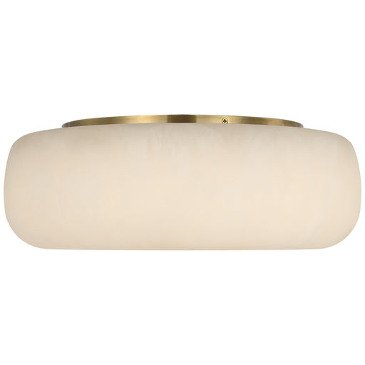 Formosa LED Flush Mount Alabaster and Antique-Burnished Brass