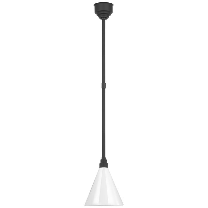 Visual Comfort Signature - TOB 5818MBK-WHT - LED Pendant - Academy Barn Light - Matte Black