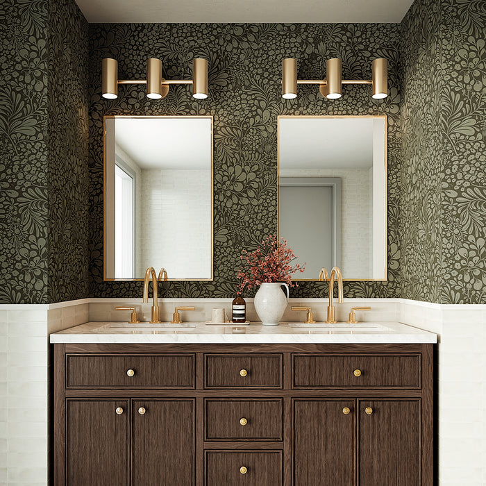 Robbie Three Light Vanity Aged Brass