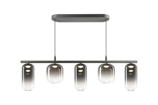Refrax Five Light Chandelier Matte Black
