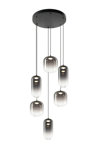 Refrax Six Light Chandelier Matte Black