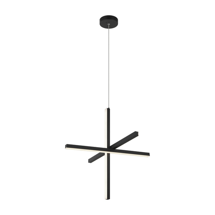 Matteo Lighting - C38924MB - Three Light Pendant - Crosley - Matte Black