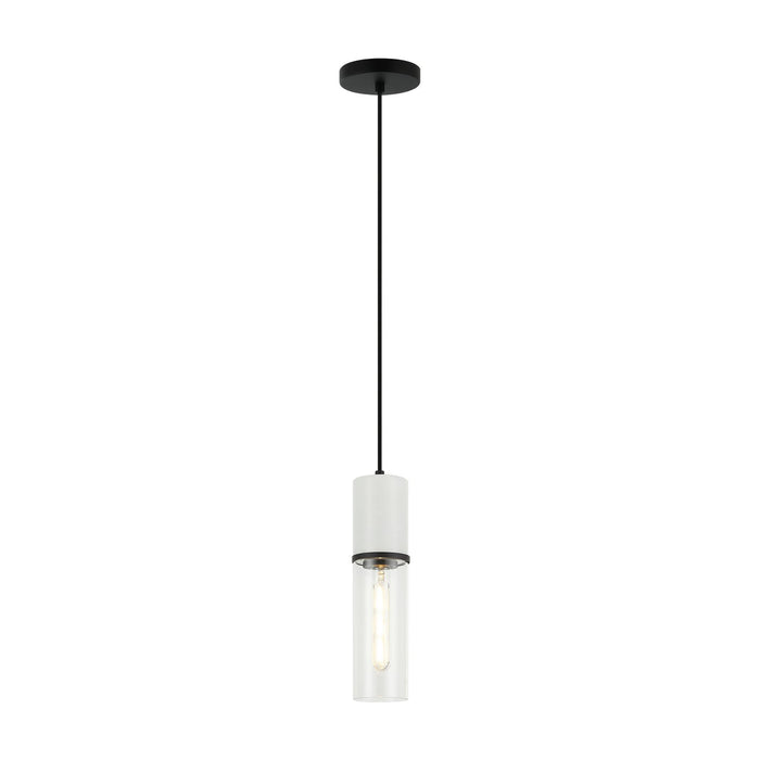 Matteo Lighting - C39911MB - One Light Pendant - Marmor - Matte Black + White Marble