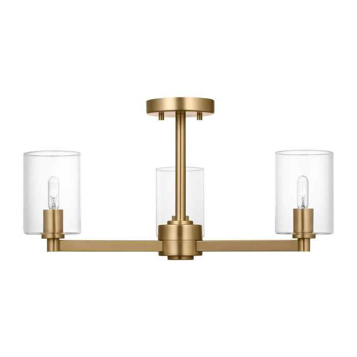 Visual Comfort Studio - 7764203C-848 - Three Light Semi-Flush Mount - Fullton - Satin Brass