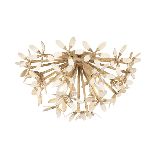 Corfu Four Light Semi Flush Mount Ivory Coco