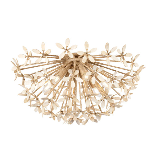 Corfu Six Light Semi Flush Mount Ivory Coco