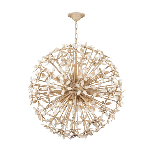 Corfu Ten Light Chandelier Ivory Coco