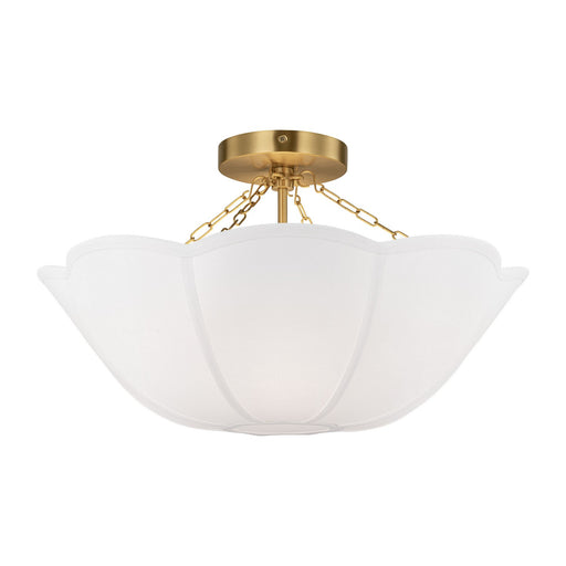 Stassi Two Light Semi Flush Mount Burnished Brass