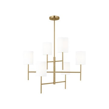 Key Six Light Chandelier Burnished Brass